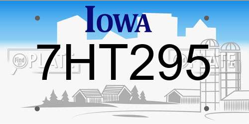 7HT295 Iowa License Plate