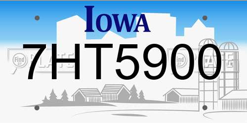 7HT5900 Iowa License Plate