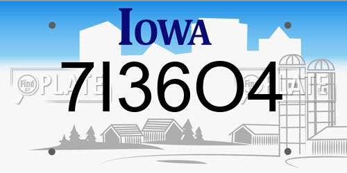 7I36O4 Iowa License Plate
