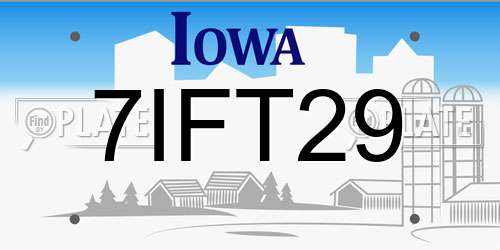 7IFT29 Iowa License Plate