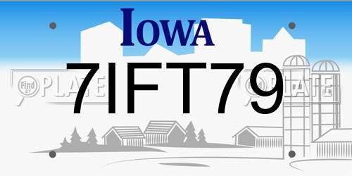 7IFT79 Iowa License Plate