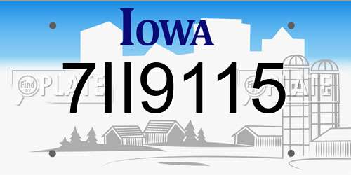 7II9115 Iowa License Plate