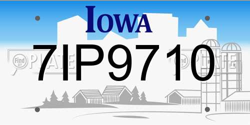 7IP9710 Iowa License Plate