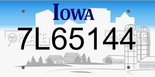 7L65144 Iowa License Plate