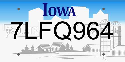 7LFQ964 Iowa License Plate