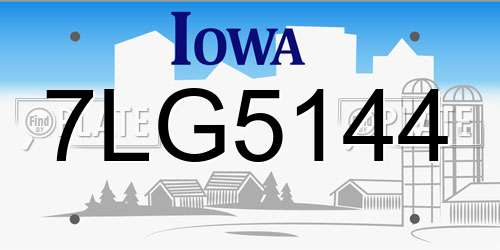 7LG5144 Iowa License Plate
