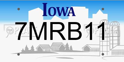 7MRB11 Iowa License Plate
