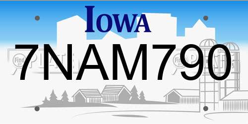 7NAM790 Iowa License Plate