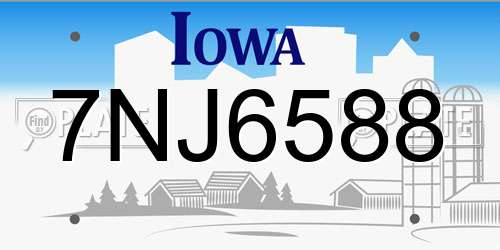 7NJ6588 Iowa License Plate