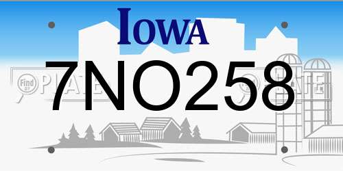 7NO258 Iowa License Plate