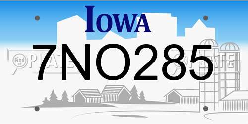 7NO285 Iowa License Plate