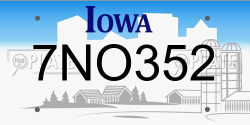7NO352 Iowa License Plate