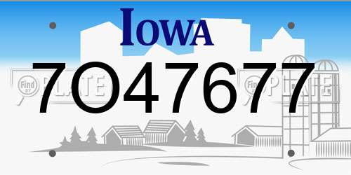 7O47677 Iowa License Plate