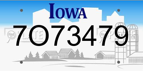 7O73479 Iowa License Plate