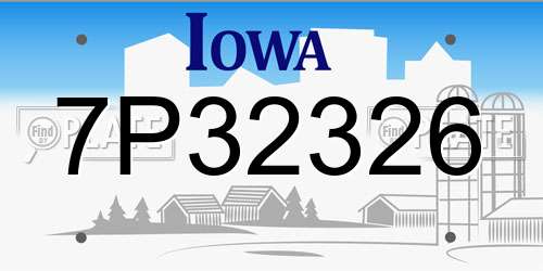 7P32326 Iowa License Plate