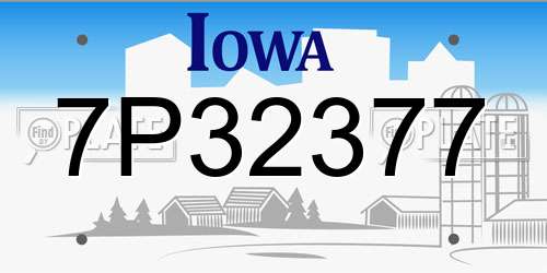 7P32377 Iowa License Plate