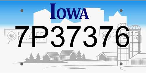 7P37376 Iowa License Plate