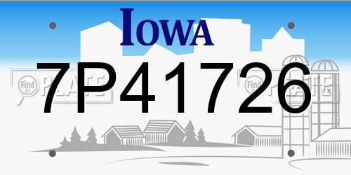 7P41726 Iowa License Plate