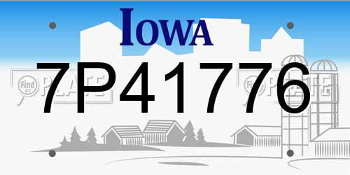7P41776 Iowa License Plate