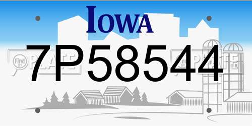7P58544 Iowa License Plate