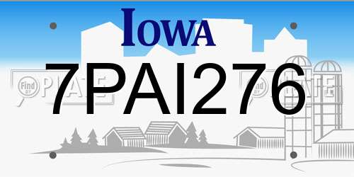 7PAI276 Iowa License Plate