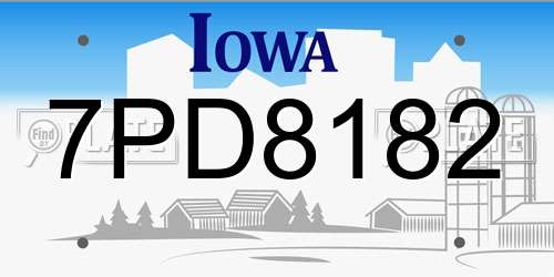 7PD8182 Iowa License Plate