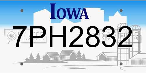 7PH2832 Iowa License Plate