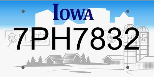 7PH7832 Iowa License Plate