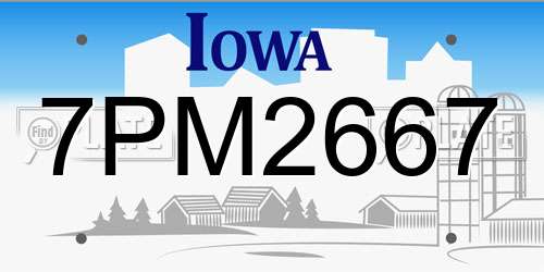7PM2667 Iowa License Plate