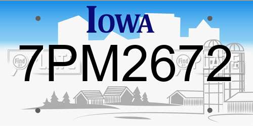 7PM2672 Iowa License Plate