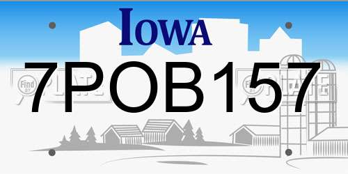 7POB157 Iowa License Plate