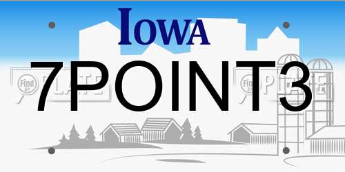 7POINT3 Iowa License Plate