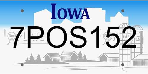 7POS152 Iowa License Plate
