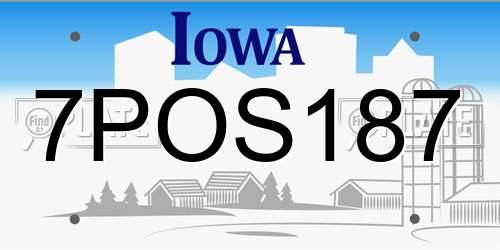 7POS187 Iowa License Plate