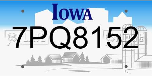 7PQ8152 Iowa License Plate