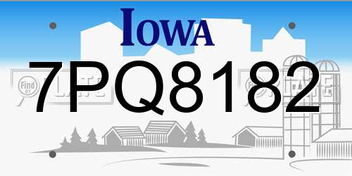 7PQ8182 Iowa License Plate