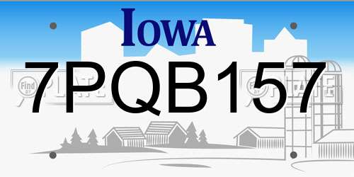 7PQB157 Iowa License Plate