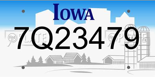7Q23479 Iowa License Plate