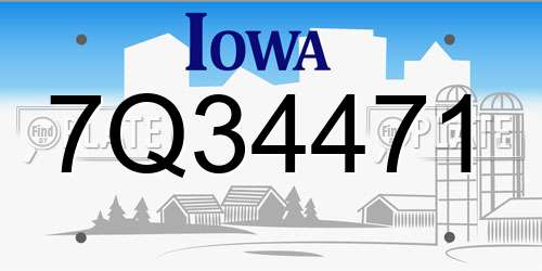 7Q34471 Iowa License Plate