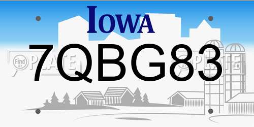 7QBG83 Iowa License Plate