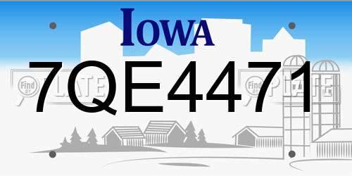 7QE4471 Iowa License Plate