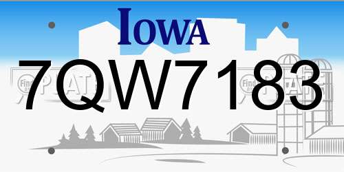 7QW7183 Iowa License Plate