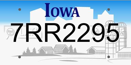 7RR2295 Iowa License Plate