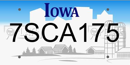 7SCA175 Iowa License Plate