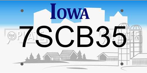 7SCB35 Iowa License Plate