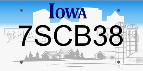 7SCB38 Iowa License Plate