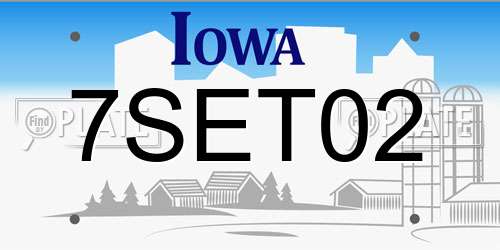 7SET02 Iowa License Plate