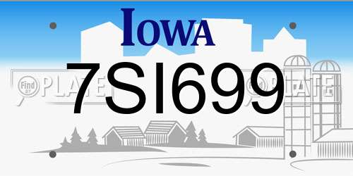 7SI699 Iowa License Plate