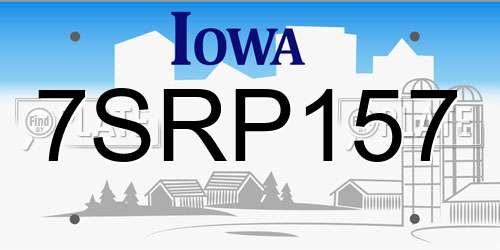 7SRP157 Iowa License Plate