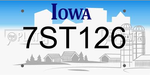 7ST126 Iowa License Plate